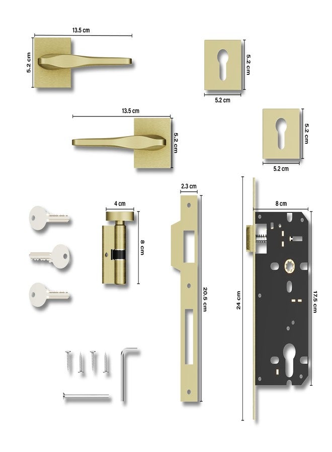 GRIVAN Ultra-Durable Brass Mortise Door Lock Set | Main Door Lock for Home/Office/Bedroom with 2 Years Warranty- (Antique Finish) - Image 5